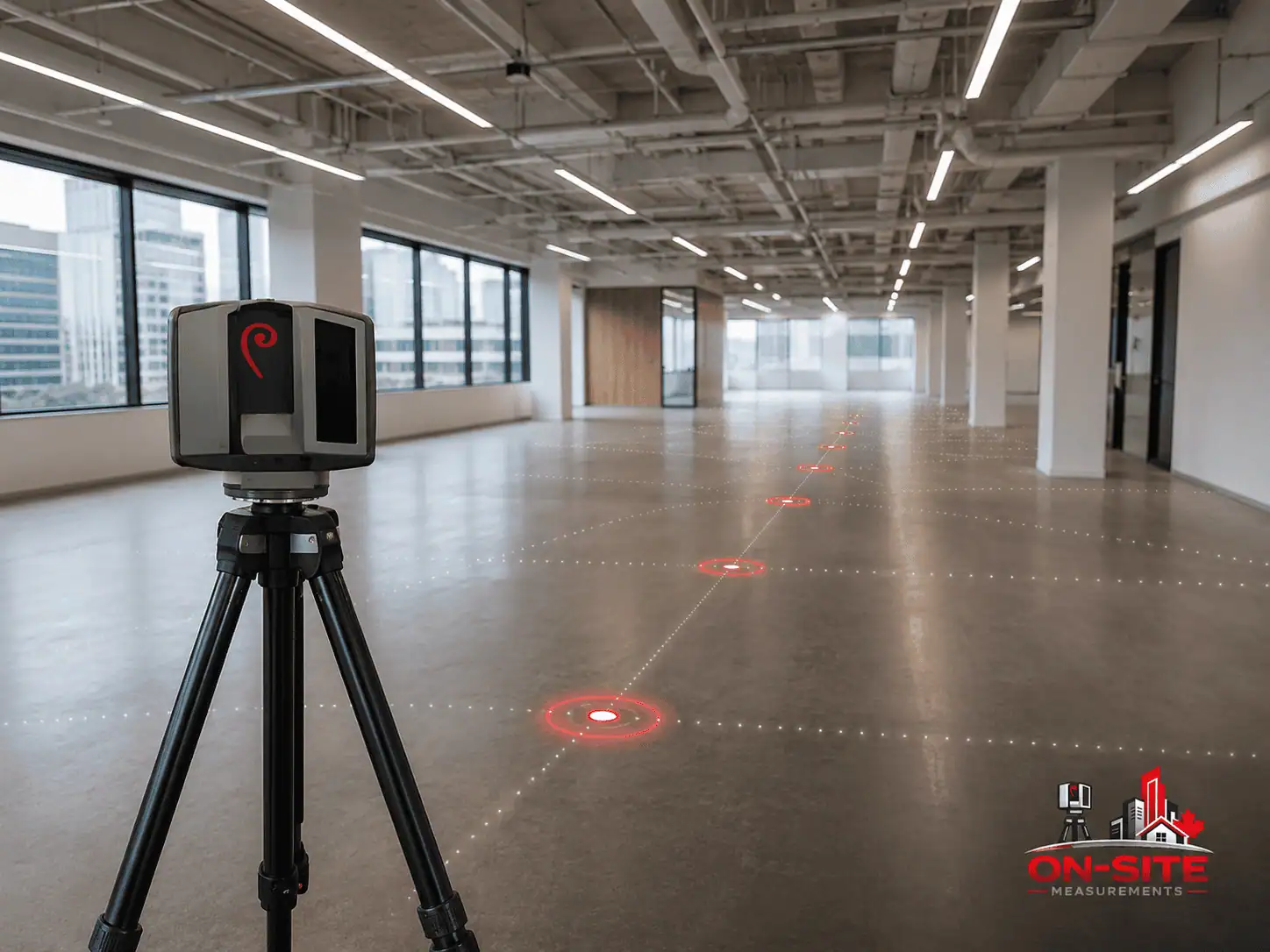 Virtual tour capture equipment in position during field capture of a large commercial space
